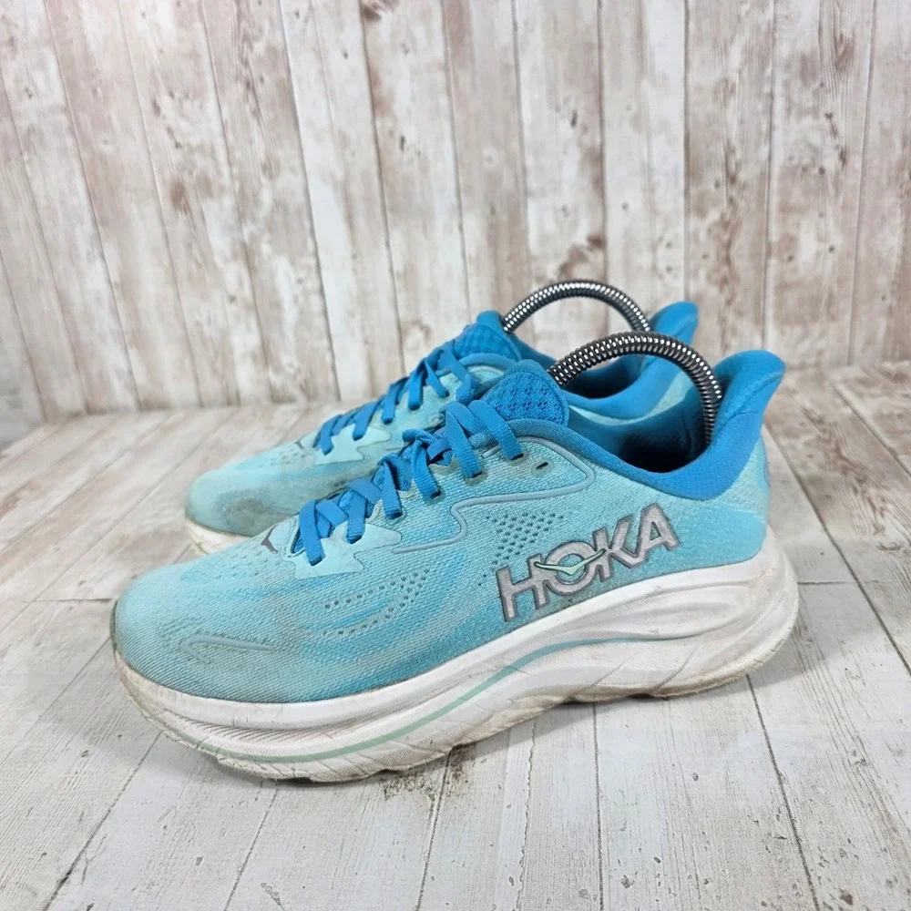 Hoka Clifton 10 Womens 8 Blue Running Shoes Sneakers 1162031 SKYW